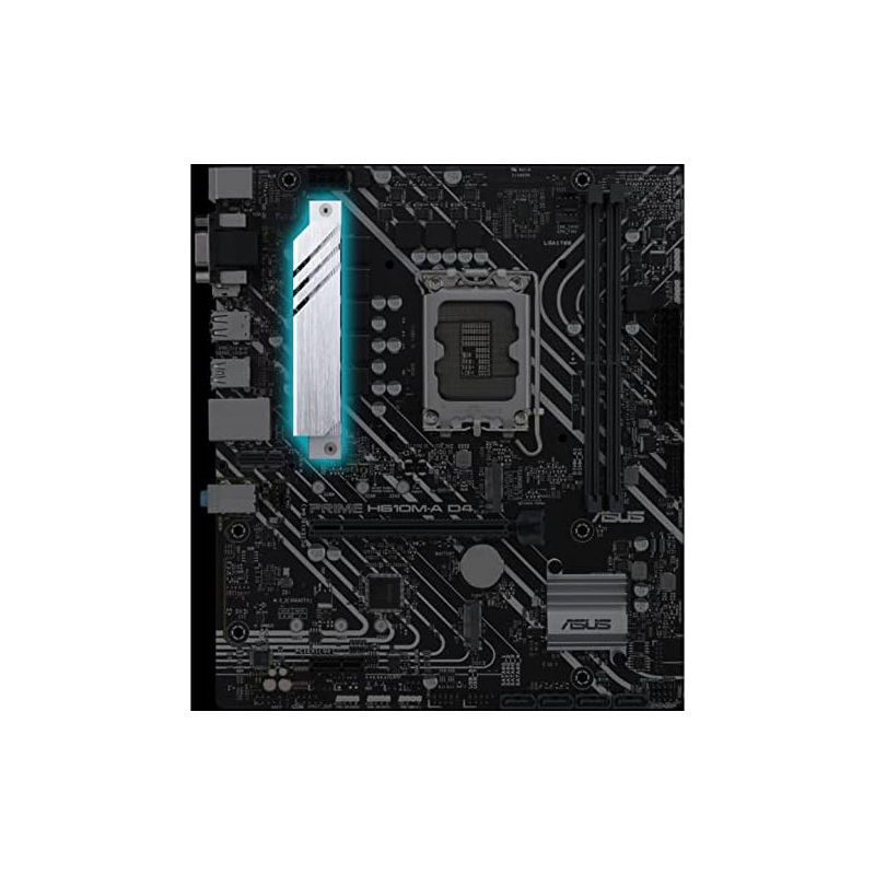 ASUS Prime H610M-A D4-CSM LGA 1700(Intel 12th Gen) Micro-ATX Commercial Motherboard (PCIe 4.0, DDR4, 2xM.2 Slots,1Gb LAN, Rear USB 3.2 Gen 2 Ports, DP/HDMI/D-Sub, SPI-TPM Header, ACCE) - Image 2