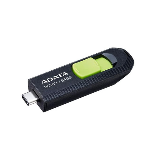 64GB AData USB3.2 UC300 Type-C USB Flash Drive Black/Green - Image 3