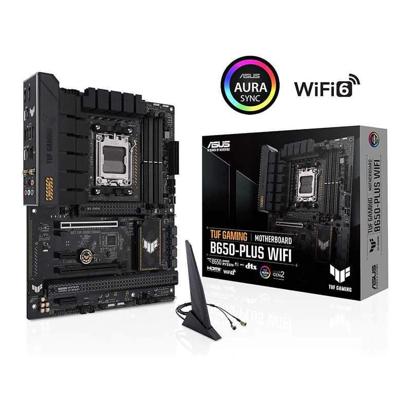 ASUS TUF GAMING B650-PLUS WIFI AMD B650 AM5 Ryzen™ Desktop 9000 8000 and 7000 ATX motherboard, 14 power stages, PCIe® 5.0 M.2 , DDR5 memory, WiFi 6 and 2.5 Gb Ethernet, USB4® support Aura Sync - Image 3