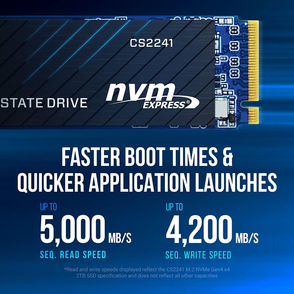 PNY CS2241 2TB M.2 NVMe Gen4 x4 Internal Solid State Drive (SSD) - M280CS2241-2TB-RB - Image 2