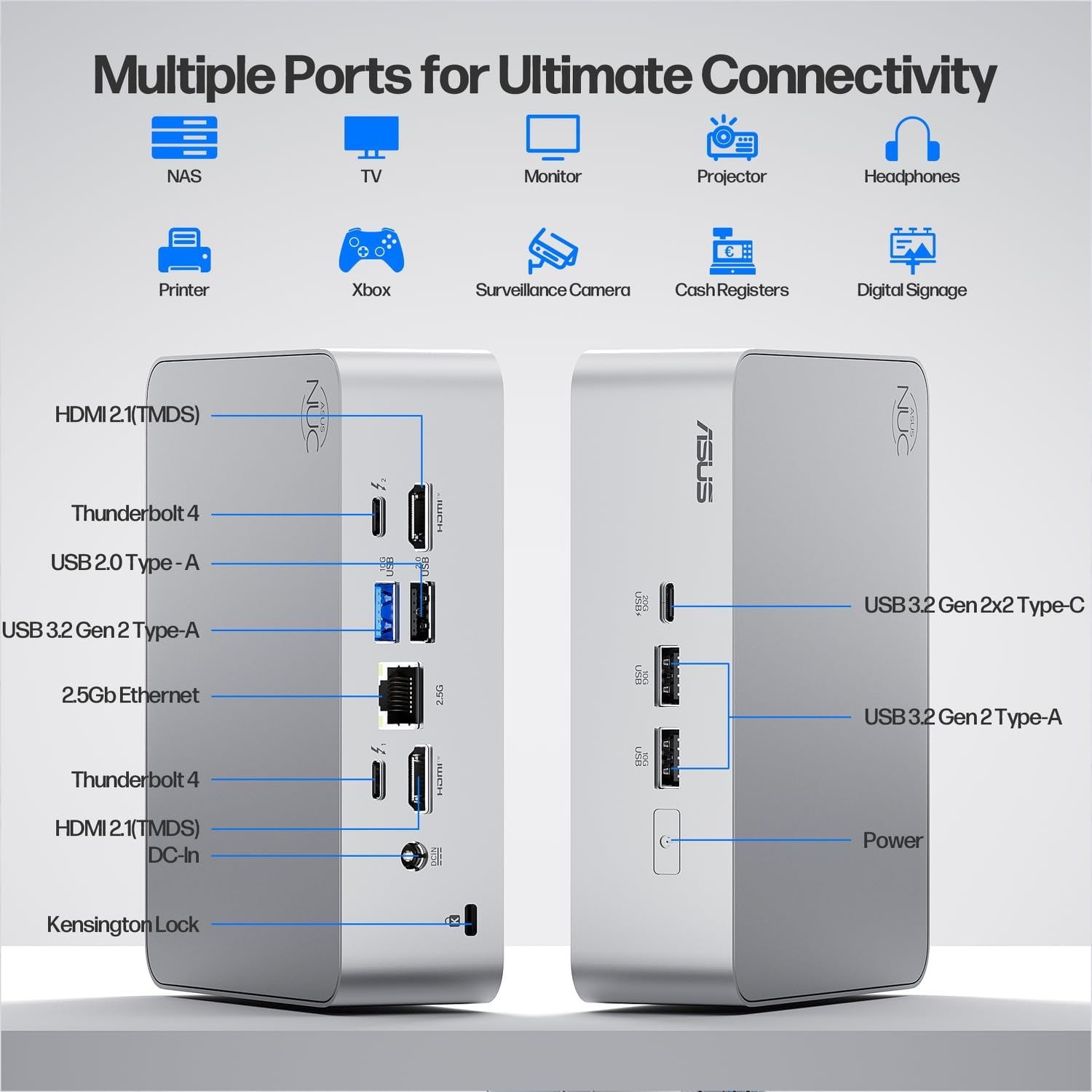 ASUS NUC 15 Pro Plus Small Desktop Computer, Intel Series 2 Core Ultra 7 255H, 64GB DDR5 RAM, 2TB PCIe SSD, Intel Arc 140T GPU, Thunderbolt 4, Win 11 Pro, WiFi 7, BT 5.4 for AI Training, Research Labs - Image 2