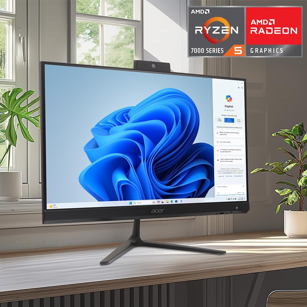 Acer Aspire C24 AIO Desktop | 23.8" Full HD IPS 120Hz Display | AMD Ryzen 5 7430U Hexa-Core Processor | AMD Radeon Graphics | 16GB DDR4 | 512GB SSD | Wi-Fi 6E | USB Keyboard & Mouse | C24-2G-UR15 - Image 5