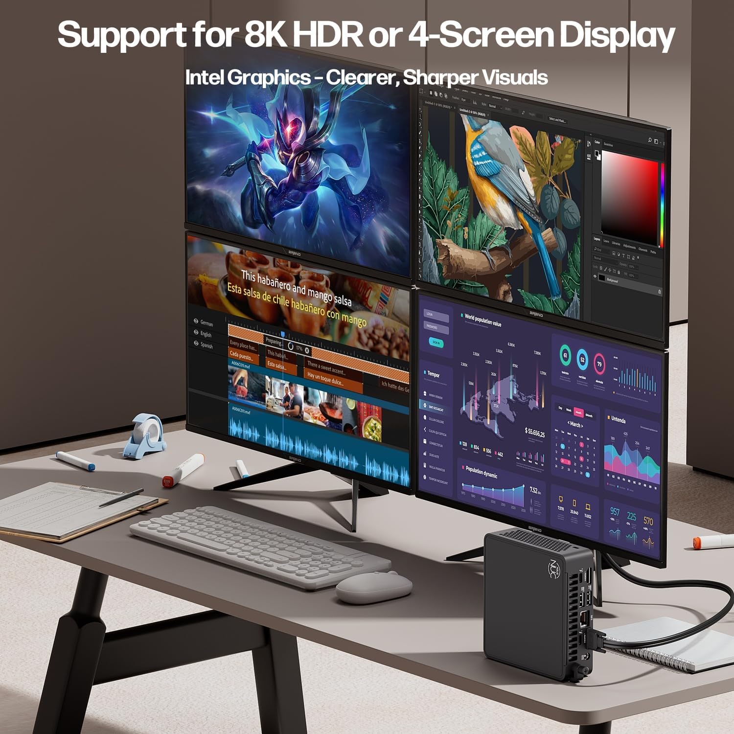 ASUS NUC 15 Pro Mini Desktop Computer, Intel Series 2 Core 7 240H(10C/16T, Up to 5.2GHz), 32GB DDR5 RAM, 2TB PCIe SSD, Micro PC Win 11 Pro, Intel Graphics, Thunderbolt 4, WiFi 7, 8K/Quad 4K HDR, VESA - Image 8