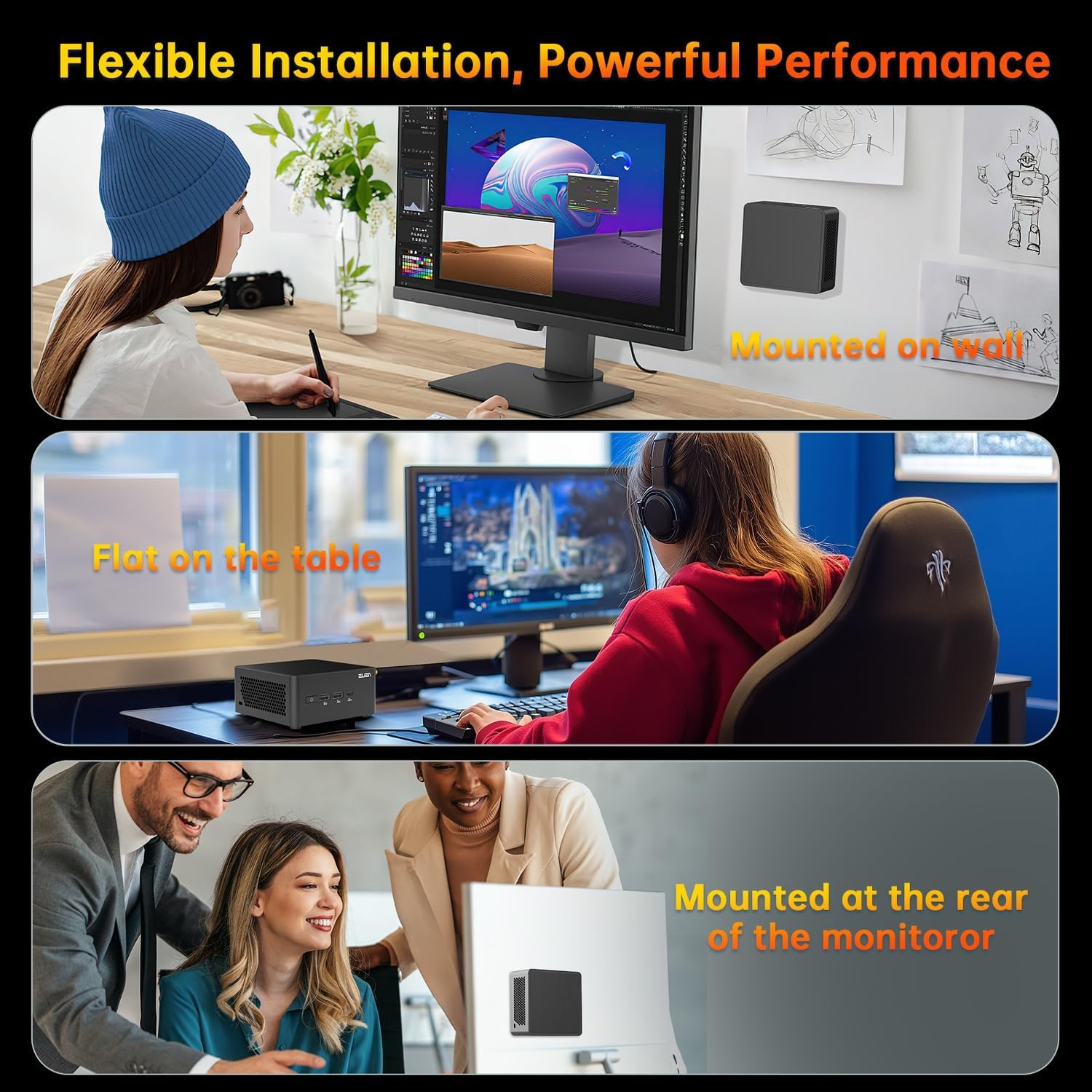 ASUS NUC 14 Pro Mini Desktop Computer Linux, Intel Ultra 7 155H (16C/22T, Up to 4.8GHz), 64GB DDR5 RAM 2TB PCIe SSD, Mini PC with Intel Arc GPU, Type-C, WiFi 6E, Thunderbolt 4, VESA Mount for Business - Image 3