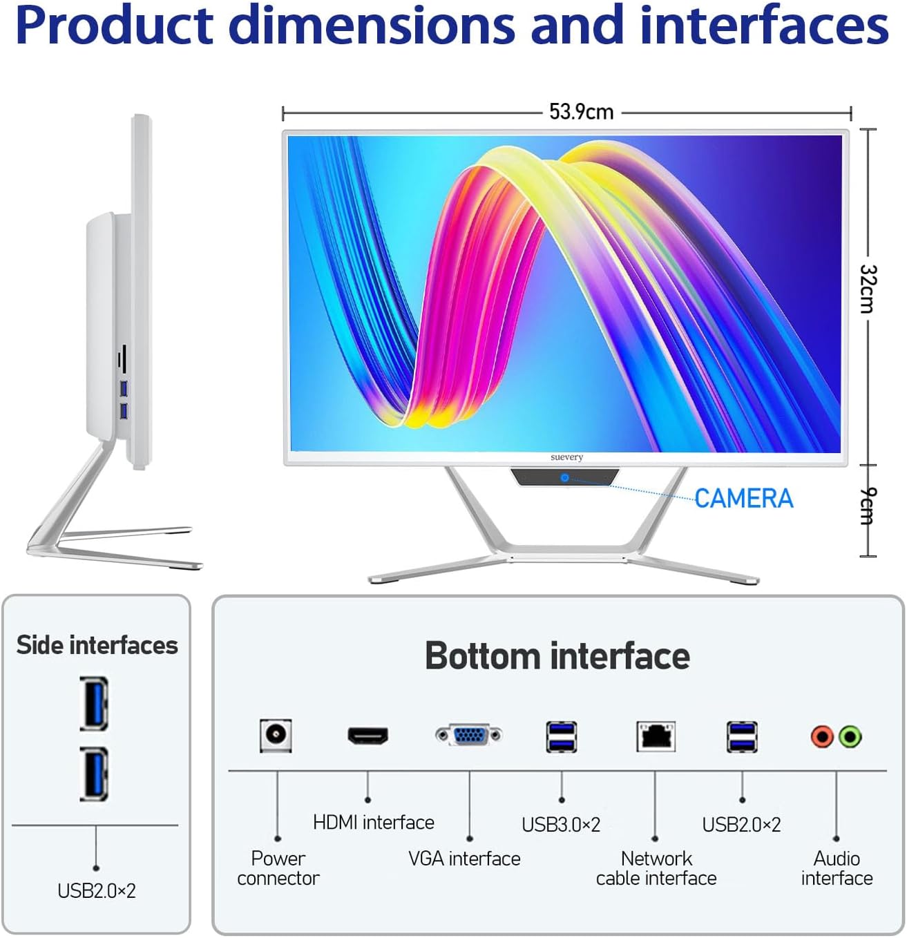 All-in-One PC 24 AIO Desktop Computer AMD Ryzen5 512G SSD DDR4 16G RAM 1080P Gaming PC 23.8" FHD Business Display for Home Office with Keyboard & Mouse - Image 7