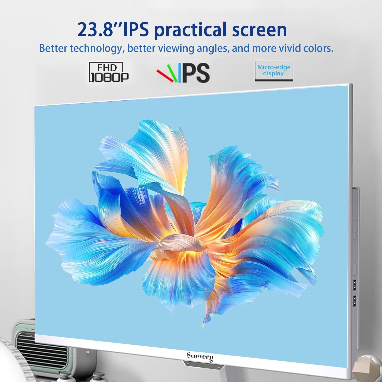 All-in-One PC 24 AIO Desktop Computer AMD Ryzen5 512G SSD DDR4 16G RAM 1080P Gaming PC 23.8" FHD Business Display for Home Office with Keyboard & Mouse - Image 3