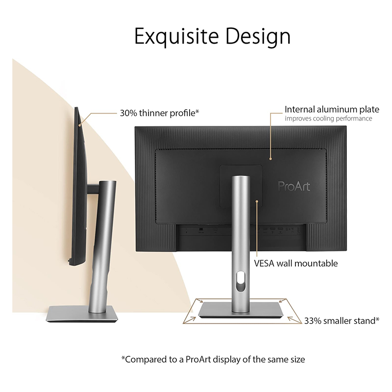 ASUS ProArt Display 27” 4K HDR Professional Monitor (PA279CRV) - IPS, UHD (3840 x 2160), 99% DCI-P3/Adobe RGB, ΔE < 2, Calman Verified, USB-C PD 96W, DisplayPort, Daisy-Chain, Ergonomic, 3yr Warranty - Image 3